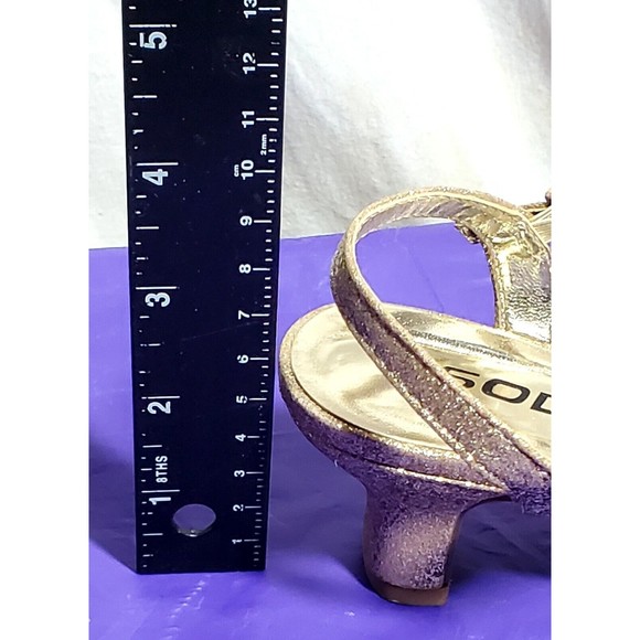 Soda 3 Children's Girl's Open Toe Slingback Block High Heel Sandals Flawed - Picture 10 of 12